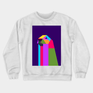 Dog Pop Art Kubisme Blue Bg Crewneck Sweatshirt